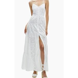 Alice + Olivia Women's Size 10 Shantella Embroidered Cotton Voile Maxi Dress NWT